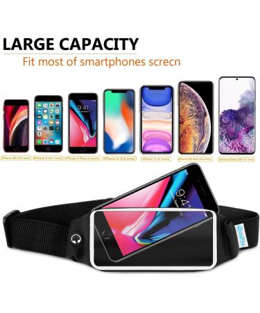 QUANFUN Running Belt for iPhone 14/13/12/11 Pro Max XS Max Galaxy S10+ S20 Plus S22 Note 20 - Water Resistant Fanny Pack for Large Phones Up to 6.5 - Black - Buy Online on GoSupps.com