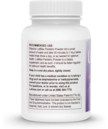 Lutimax Pediatric Powder Brain Supplement with Luteolin & Rutin - Kids Memory Focus Muscle & Immune Support Brain Supplements - Nootropic Antioxidants - 100 Servings Pediatric Powder (1 Pack) - Buy Online on GoSupps.com