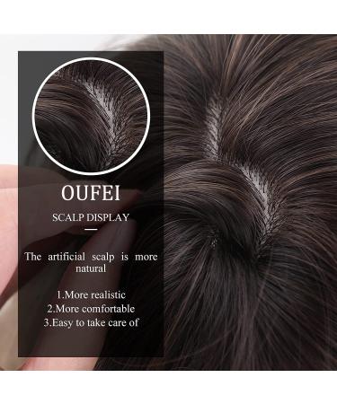 OUFEI 20 Dark Brown Layered Synthetic Hair Wig with Bangs for Women | Perfect for Daily & Party Wear - Buy Online on GoSupps.com