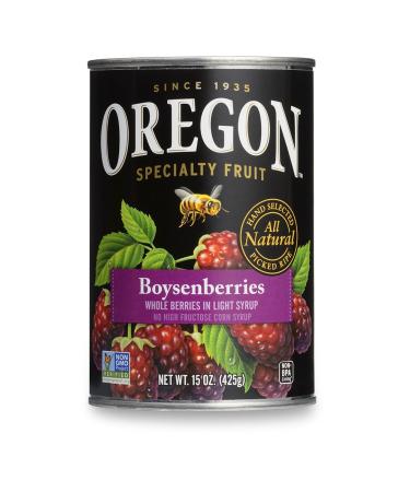 Oregon Fruit Boysenberries in Syrup, 15-Ounce Cans (Pack of 8) Boysenberries Syrup