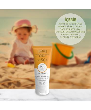INCIA Natural Baby Sun Cream - High protection SPF50 UVA UVB 50ml - Buy Online on GoSupps.com
