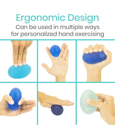 Vive Hand Squeeze Balls - Squishy Exercise Eggs Hand Therapy Stress Relief Arthritis  Grip Strength Therapy - Strength Trainer Equipment for Finger Wrist Carpal Tunnel - Squeezing Egg Trainer 4 - Buy Online on GoSupps.com