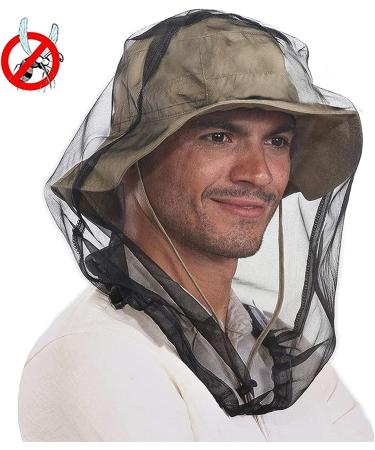 Jiahg Outdoor Hat with Mosquito Net - Anti-Crossoh Sonnenhut for Fishing Gardening & Hiking | Full Face & Neck Protection Against Insects - Buy Online on GoSupps.com