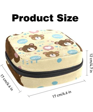 Shop Cute Cartoon Bear Storage Bags for Women - Large Menstrual Cup Cylinder with Zipper - Multi-Colored Inserts & Tampon Organizer - Buy Online on GoSupps.com
