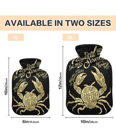 Vintage Nautical Marine Hot Water Bottle 2L | Plush Cover Hand & Foot Warmer | Perfect for Winter | Ideal Gift for Children Men & Women - Buy Online on GoSupps.com