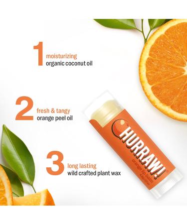 Hurraw! Orange Lip Balm 3 Pack: Organic Certified Vegan Cruelty and Gluten Free. Non-GMO 100% Natural Ingredients. Bee Shea Soy and Palm Free. Made in USA - Buy Online on GoSupps.com