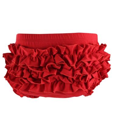 Wennikids Baby Girl's Cotton Shorts and Diaper Cover Bloomers 6-12 Months Red