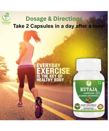 Morsan Healthcare Kutaja Capsules 500 mg (9:1 Extract) 60 Veg Capsules | Holarrhena Antidysenterica for Men & Women | Herbal Supplement | Vegan & Gluten-Free| Pack of 1 (Pack of 2) - Buy Online on GoSupps.com