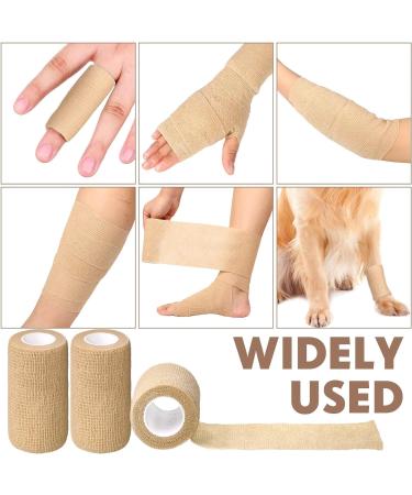 Breathable Self Adhesive Cohesive Bandage for Humans & Pets - Non Woven First Aid Wrap for Dogs Cats & Birds (Pack of 12) | Athletic & Medical Use 7.5 cm x 4.5 mtr - Buy Online on GoSupps.com
