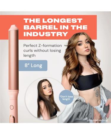 INH Extra Long Oval Barrel Curling Iron - Tourmaline Ceramic Ionic Technology for Luxurious Curls | Frizz-Free Z-Formation Wand - Buy Online on GoSupps.com
