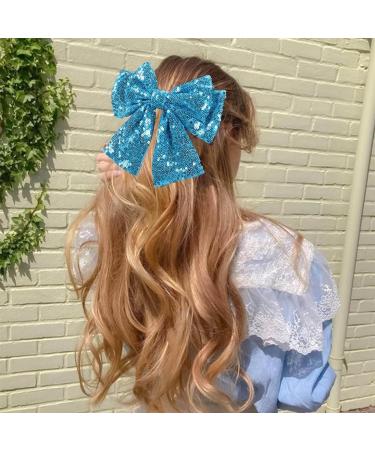 7 Inch Big Sequin Layered Hair Bows for Women & Girls - Black Red Glitter Barrette Clip - Stylish Hair Accessories (8Pcs) - Buy Online on GoSupps.com