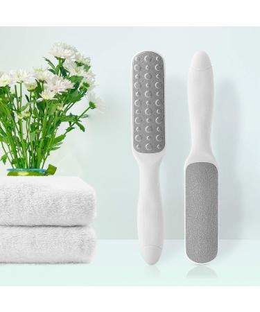 Foot File Double-Sided Hard Dead Skin Remover Stainless Steel Foot File Rasp Heel Peel Foot Scrubber Feet Pedicure Callus Remover for Wet and Dry Cracked Feet White