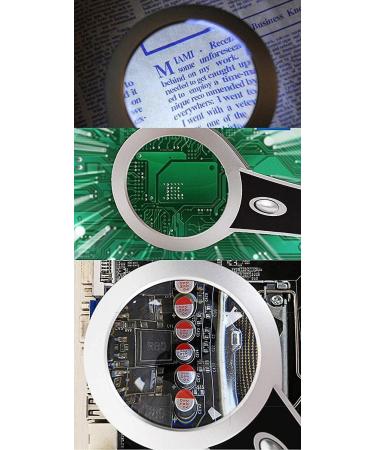 Magnifying Glass 10X 2LED Lights 75MM Super High Clarity Lightweight Handheld Magnifier for Reading Maps Magnifier - Buy Online on GoSupps.com