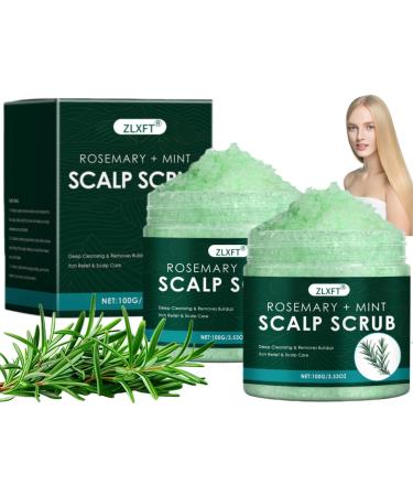 Shampooing Exfoliant pour Cuir Chevelu au Romarin 2pcs Gommage Cuir Chevelu Romarin Exfoliant pour Cuir Chevelu au Romarin Exfoliant Capillaire au Romarin Stimule la Pousse des Cheveux