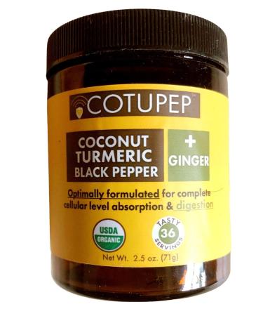 COTUPEP -Organic Turmeric Black Pepper with Ginger Health Drink Mix Boosts Metabolism +Digestion 30 Day Supply