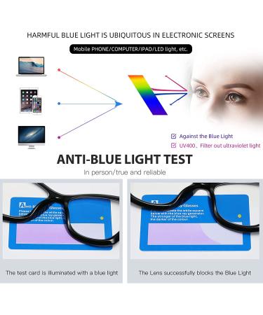 Bevi Anti-Eyestrain Blue Light Blocking Reading Glasses - Large Square Frame - Black (2.5x) - Buy Online on GoSupps.com