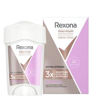 Rexona Maximum Protection Antiperspirant Deodorant Cream Confidence with 48-Hour Protection Against Strong Sweating and Body Odour 45 ml (Pack of 1) Maximum Protection Confidence Women
