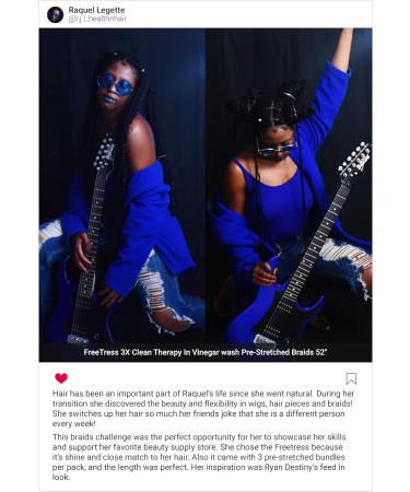 FreeTress 3X Clean Therapy In Vinegar Wash Pre-Stretched Braids 52 - Pack of 3, 52 Inch 1B Color | Best Price & Quality - Shop Now! - Buy Online on GoSupps.com