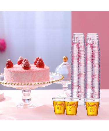 Nuogo 100 Pcs Finally 21 Plastic Shot Glass - 21st Birthday Gift & Decorations for Her | Party Supplies - Buy Online on GoSupps.com