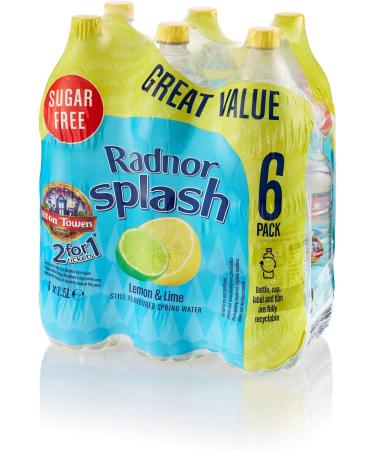 Radnor Splash Lemon and Lime SUGAR FREE Flavoured Water 6 x 1.5L - Buy Online on GoSupps.com