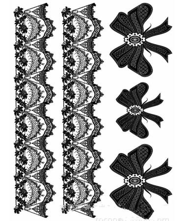 Sttiafay Black Lace Temporary Tattoo - Waterproof Sexy Body Art Stickers for Wedding, Festival & Beach Party - Buy Online on GoSupps.com
