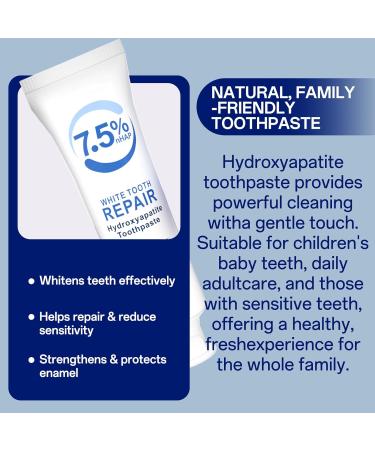 Hydroxyapatite Toothpaste for Sensitive Teeth - Enamel Repair & Whitening Fluoride-Free with Natural Mint Fresh Breath Cavity Protection (120g) - Buy Online on GoSupps.com
