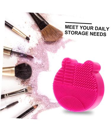 MERRYHAPY 2-in-1 Makeup Brush Holder & Scrubber | Cleaning Mat & Pad Rack | 11x10cm Rosy | International Shipping - Buy Online on GoSupps.com