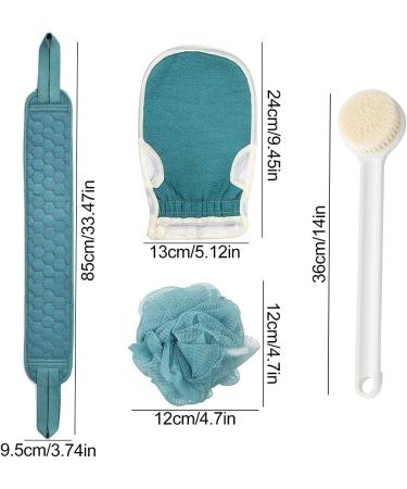 4-Part Body & Face Peeling Set | Bathing Bursts Peeling Gloves Back Brush & Massage Sponge for Ultimate Shower Experience - Buy Online on GoSupps.com