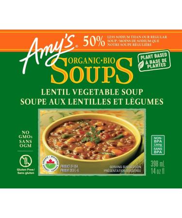 Amy s Kitchen Organic Lentil Vegetable Soup Light in Sodium Vegan Gluten-Free Dairy-Free Lactose-Free Soy-Free Corn-Free Tree Nut-Free Kosher Plant-Based 12-pack (398ml per can) - Buy Online on GoSupps.com