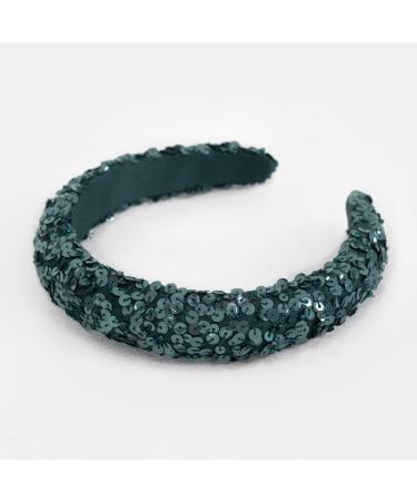 Maya Deluxe Women's Embellished Headband for Ladies Adults Sequin Alice Band Bridal Hair Accessories Bridesmaid Evening Formal Emerald One Size - Buy Online on GoSupps.com