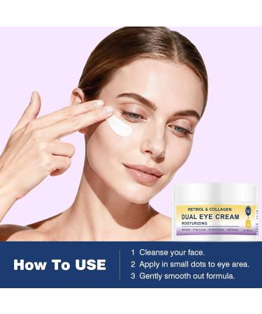 2in1 Dual Eye Cream with Retinol Caffeine + Yerba Mate for Puffy Eyes and Dark Circles Hydrating Under Eye Cream for Anti-Wrinkle Softens& Nourish Skin - Buy Online on GoSupps.com