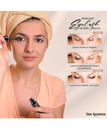 Clear Xpressions Paris Natural Eyelash Enhancer Serum - Castor Oil, Biotin, Peptide - Thicker, Fuller, Longer Lashes & Brows - 3 ML - Buy Online on GoSupps.com