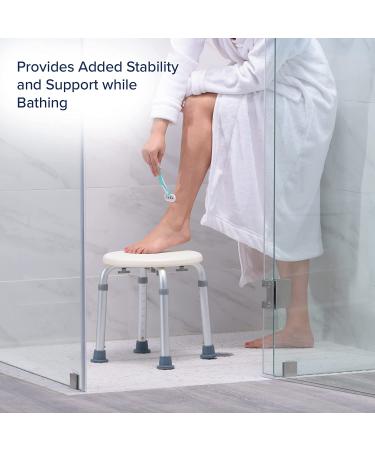 Drive Medical RTL12004KD White Handicap Bathroom Stool - Adjustable Shower Seat - Buy Online on GoSupps.com