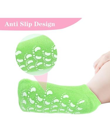 2Pairs Moisturizing Socks for Dry Cracked Feet Women Overnight Non-Slip Gel Lined Foot Socks Aloe & Lotion Infused Fuzzy Hydrating Spa Socks Foot Care Socks for Repairing Dry Feet Cracked Heel - Buy Online on GoSupps.com