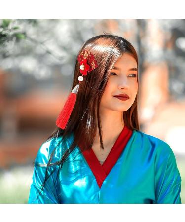 Amosfun 1 Pair Hair Jewelry Fan Barrettes Hair Decoration Tassel Hairpin Tassel Hair Clips Fan Hair Clip Tassel Clips for Hair Flower Hair Clips Small Hair Clips Bride Headgear Metal Girl - Buy Online on GoSupps.com