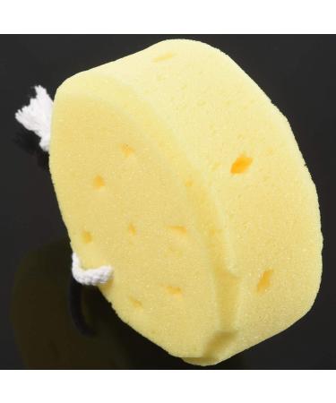 fumooa Yellow Round Bath Body Shower Soft Sponge w Hanging Loop - Buy Online on GoSupps.com