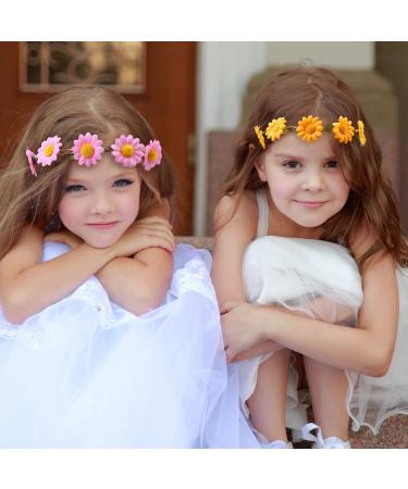 Tupa 16 Pieces Multicolor Daisy Flower Headband Fashion Flower Crown Floral Head Bands for Festival Party or Wedding Favor (Mixed 7 colors a) - Buy Online on GoSupps.com