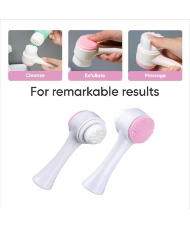 Facial Cleansing Brush - 2-in-1 Silicone Exfoliator & Massaging Brush for Women - Soft Bristles for Deep Cleansing & Exfoliation - Buy Online on GoSupps.com