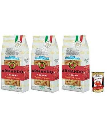 Italian Gourmet E.R. Armando Il Sedano Bronzed Pasta 100% Italian 500 g + Tomato Pulp Italian Gourmet Tomato Pulp 400 g