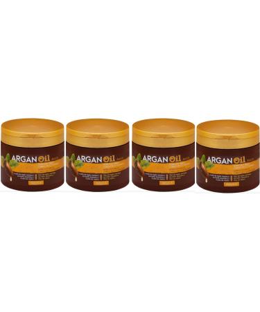 Lot de 4 pots de 400 ml pour cheveux secs et ab m s | Masque Argan Oil Deliplus | Total 1 6 l.