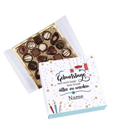 Herz & Heim Lindt chocolates for birthdays with name print - Birthdays are no reason to get older
