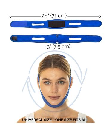 Double Chin Reducer Face Lifting Band | Anti Snoring Chin Strap - Blue - Buy Online on GoSupps.com