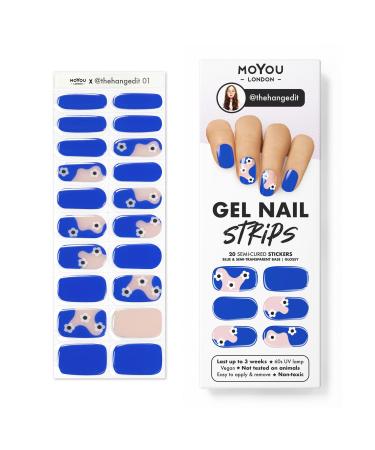 MOYOU LONDON Semi Cured Gel Nail Strips 20 Pc. Gel Wraps for Nails Get 1 Free UV Lamp When You Get 3 or More Easy Apply & Remove for Salon-Quality Manicure -Thehangedit 01