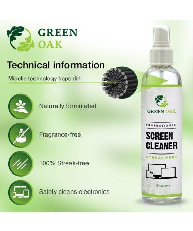 Green Oak Lens and Screen Cleaner Kit - 2-Pack Lens and Screen Cleaner Spray for Monitors, Phones, Tablets, TVs, Laptops, Eyeglasses, Cameras - Safely Cleans Screens and Lenses - Buy Online on GoSupps.com