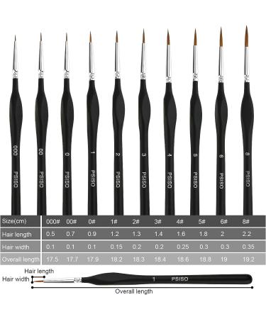 10 PCS Miniature Paint Brushes Kit - Fine Detail Painting Brush Set for Watercolor, Oil, Acrylic, Nail, Line Drawing - Micro Professional Tiny Paints Brushes for Scale Models - PSISO - Buy Online on GoSupps.com