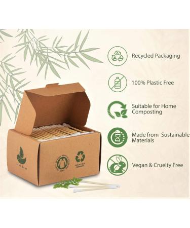 Bamboo Cotton Buds | GOTS Certified Biodegradable | Eco-Friendly & Plastic-Free | Vegan | 300 Buds | Makeup & Ear Cleaning - Buy Online on GoSupps.com
