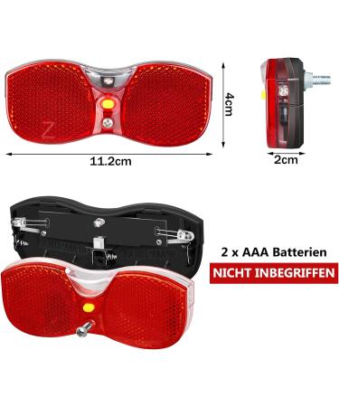 Montop LED Bicycle Rear Light | StVZO Approved | Reflector & Battery Operated Luggage Rack Light for Safety - Buy Online on GoSupps.com