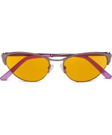 Eyekepper Cat-Eye Computer Gaming Glasses - UV400 Anti-Glare 96.9% Blue Light Blocking Purple Tinted Lens for Women - Sleep Better with Stylish Readers +1.50 Lens - Buy Online on GoSupps.com