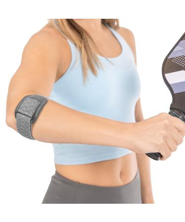 BraceAbility Court Comfort - Tennis Elbow Brace for Women and Men - Sports Elbow Support Forearm Strap with Compression Pad for Tendonitis Tennis or Golfers Elbow Pickleball Pain Relief (One Size)