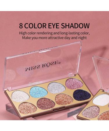 Eyeshadow Palette Fine Pressed 8 Colors Glitter Eye Makeup Palette - Blendable Natural Colors Make Up Eye Shadows Cosmetics Gift Fovolat M2 - Buy Online on GoSupps.com